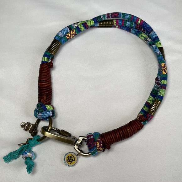 Colorful Woven Dog Collar with Charms - Picture 7 of 10